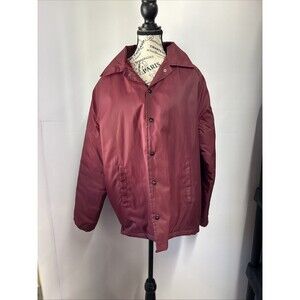 Vintage Ozark Trail Maroon Sherpa Lined Nylon Bomber Jacket Size XL